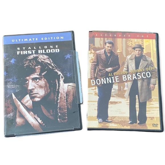 Set of 2 Vintage DVD's First Blood Ultimate Edition / Donnie Brasco Extended Cut - Picture 1 of 10